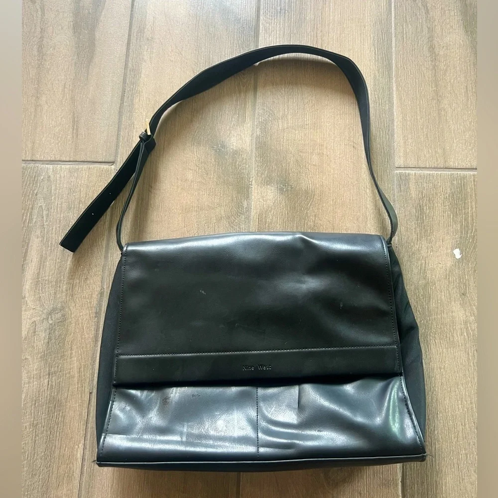 Nine West Laptop Bag Faux Leather With Adjustable Shoulder Strap